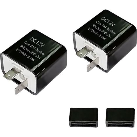 2 Pieces Centrale pour Clignotants Moto,2Pin Clignotant Relais,Relais Clignotant Réglable, DC12V Centrale Clignotante,Avec Engrenage Réglable,pour Clignotant Moto LED-Boîtier Lgnifuge (1/5)