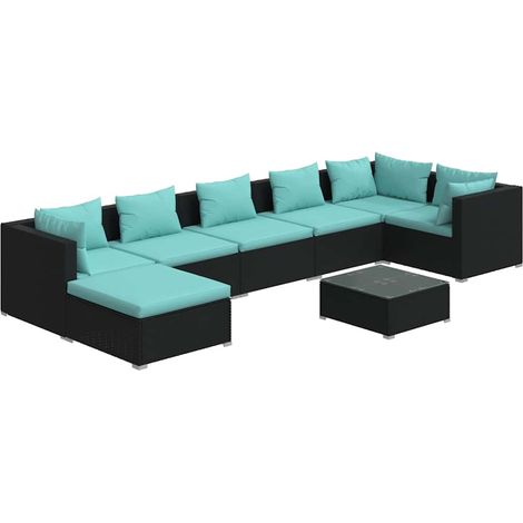 Maison Exclusive - 8-tlg. Garten-Lounge-Set mit Kissen Poly Ratta (1/5)