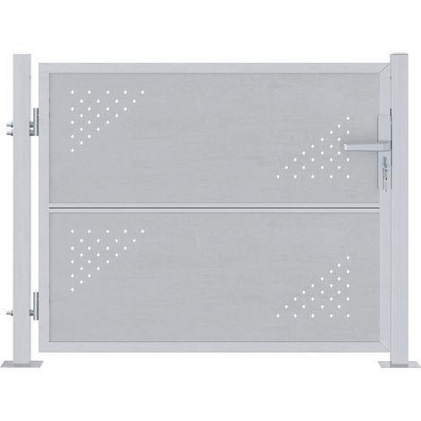 vidaXL Puerta de jardín Plateado 100 x 75 cm Acero inoxidable (1/5)