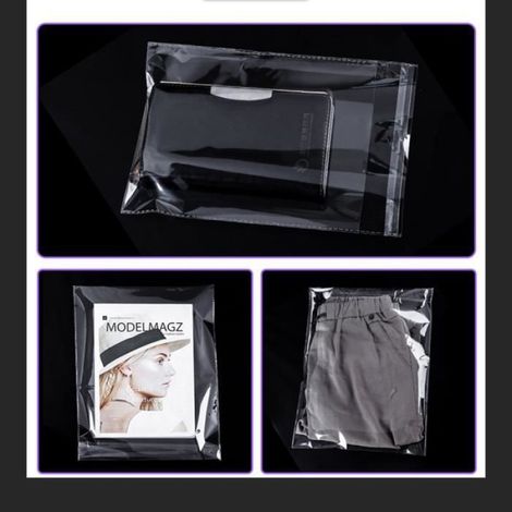Lot de 100 sachets transparents à fermeture hermétique, sac carré transparent, 16x23 cm (1/4)