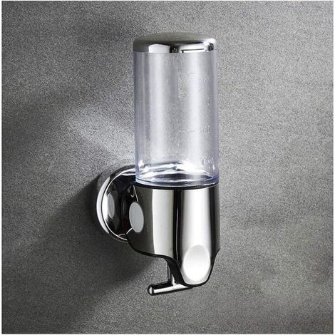 Distributeur de savon mural, 500 ml – en ABS et acier inoxydable – convient aux salles de bains et aux cuisines. (1/5)