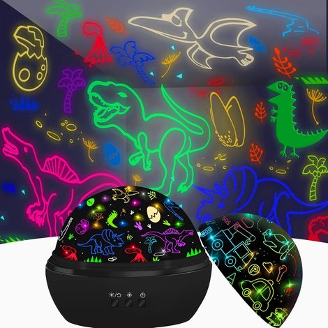 Jouet dinosaure pour enfants de 3 à 8 ans, veilleuse projecteur pour enfants de 2 à 10 ans, lampe rotative décorative pour chambre d'enfant, cadeau d'anniversaire ou de Noël pour les enfants de 3 à 9 (1/4)