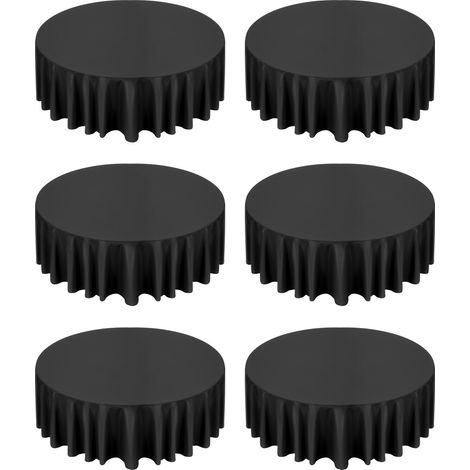 Mophorn Manteles redondos de 3048 mm, prácticos y elegantes, fabricados en poliéster resistente a las arrugas, lavables a máquina, ideales para celebraciones, banquetes, negro, paquete de 6 unidades