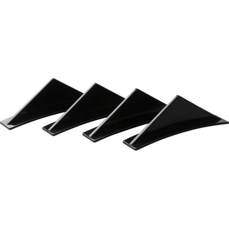 4-teiliger Heckstoßstangen-Spoiler-Diffusor, Heckstoßstangenflügel mit Schrauben, Haifischflossen-Heckspoiler, verschleißfester Chassis-Dekorationsflügel (schwarz/gebogen)