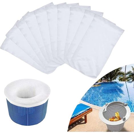 Chaussette Skimmer Piscine, élastique Pool Skimmer Socks, Chaussette Filtres en Tissu Nylon Élastique réutilisables,Chaussettes d'écumeur de Piscine Perfect Peuvent Emprisonner Pollen,Feuilles,Cheveux (1/4)