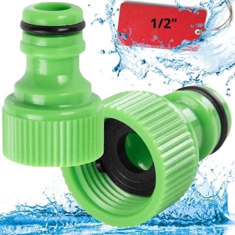 Attacco per rubinetto con filettatura per connettore rapido, guarnizione per tubo da giardino da 1/2" (1/5)