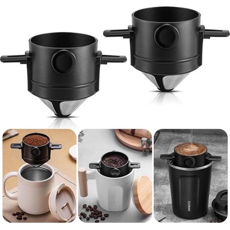 Allecto Plus Wiederverwendbarer Edelstahl-Kaffeefilter für Camping Kein Filterpapier erforderlich Praktisch für die manuelle Kaffeezubereitung 2 (1/5)