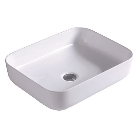 ONDEE ZEN - Vasque rectangulaire à poser IDA Blanc - 50x38,5cm - Céramique - Sans trop plein (1/4)