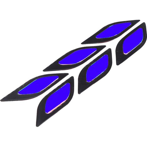 6 autocollants réfléchissants protecteurs pour portes de voiture/moto, anti-rayures, fibre de carbone (bleu, 6 pièces) (1/5)