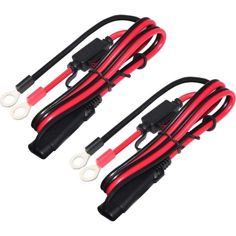 2pcs Connecteur SAE 12V Fil de Harnais Terminal de Batterie Câble d'extension à Déconnexion Rapide avec Fusible de 10A Battery Cable pour Voiture Moto (1/5)