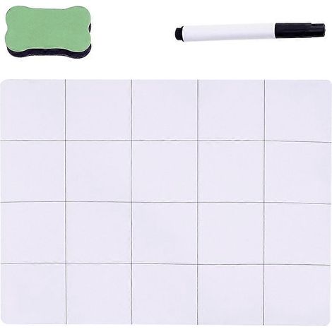 Ensemble 3 pièces : tapis de travail magnétique réinscriptible, protection contre la perte de petites vis et de petites pièces, stylo et gomme.-25.00X20.00X0.20CM-White (1/4)