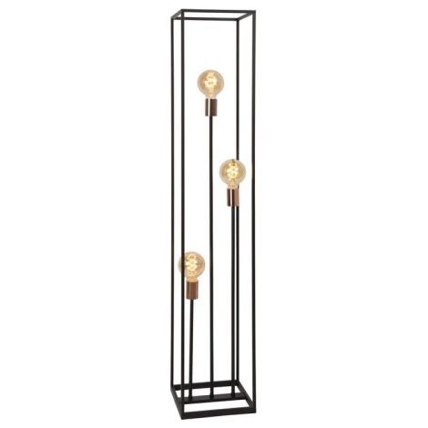 Lucide Arthur lampada da terra 3xE27 nero oro 140cm