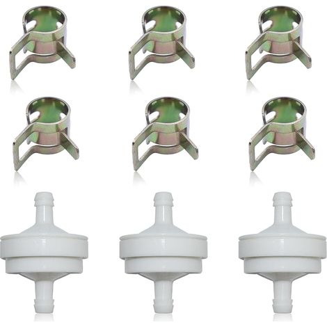 Lot de 3 Filtres à Essence Pour Tondeuse Autoportée, Filtres à Huile avce Colliers de Serrage pour Tuyau d'huile, Remplacement Pour 394358 298090 297298 (1/5)