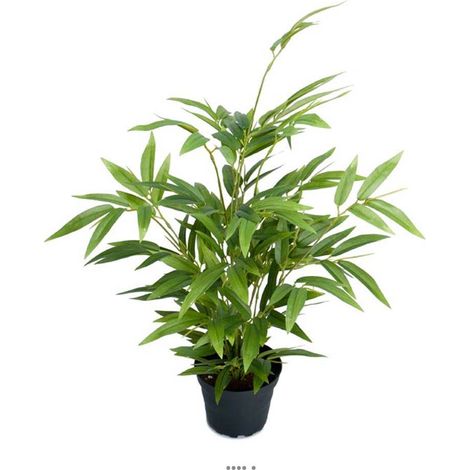 Bambou artificiel en pot H 45 cm feuillage tergal