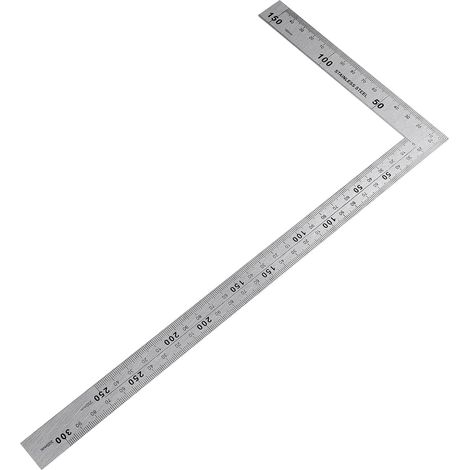 Lineal und Lineal, Nähwinkel, Zimmermannswinkel, Metall, Zimmermannswinkel, Edelstahl-Winkellineal, 150 × 300 mm, 1,2 mm Dicke, 90 Grad rechtwinkliges Edelstahllineal für Zimmermann, Ingenieur, Handwe