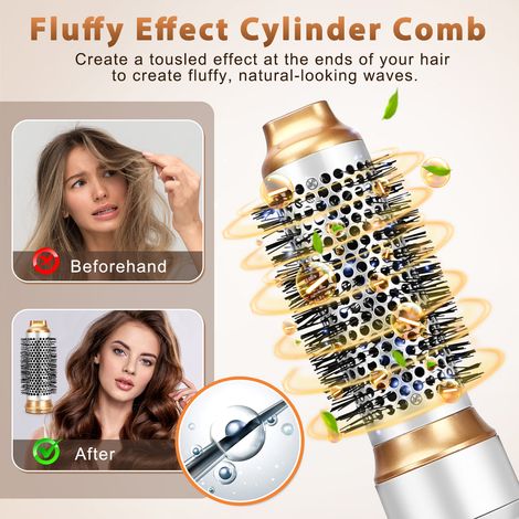 FLITI 5-in-1 Blow Dryer Brush, Automatic Hair Straightener and Curling Iron, 1000W Ionic Hair Dryer, Volumizing Hair Styling Tool, Multi-Style (1/5)