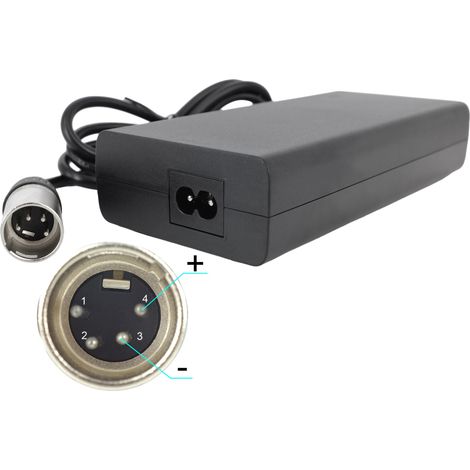 PowerSmart 42V 3A Chargeur de remplacement pour 36V Li-ion batterie de Derby Cycle Impulse / Raleigh, avec prise XLR-4