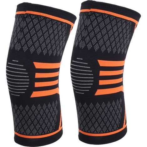 paire de genouillères de compression pour la sécurité des genoux lors de la pratique sportive en extérieur (course à pied, XL). (1/5)