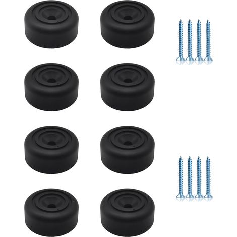 Pied de Meuble Noirs 8 pièces Pieds de Meuble Ronds Ø 33 x H 13 mm Pieds d'armoire en Plastique Pieds pour Meubles Canapé Pieds avec 8 vis pour Armoire, canapé, Chaise (1/5)