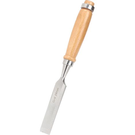 Ciseau de charpentier avec manche en bois et lime en acier, outil professionnel pour le travail du bois, Cr V 24 mm (1/5)