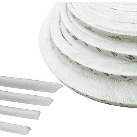 Joint Brosse Porte, 5 M x 9 mm x 23 mm, Blanc, Joint Fenetrepour Lsolation Phonique Porte, Joint Brosse Moustiquaire (1/5)