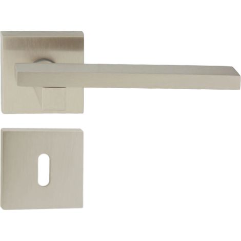 DOMINO Poignée de porte MARY QR M9 BB Poignée avec rosace BB pour clé Nickel (1/5)