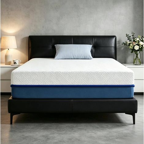 Materasso 90x190 cm in memory foam al tè verde, sfoderabile e lavabile, 20 cm HAVRYA (1/5)