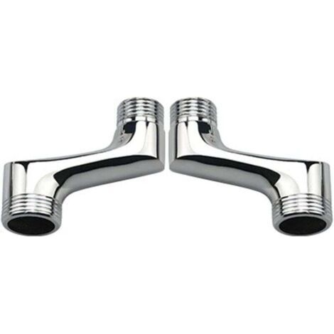 Raccord de douche coud de comptoir 2 pices, rducteur de coude en laiton, bras pivotant rglable, raccordement coud de comptoir mural, connexion dcale G3/4 G1/2, Chrome (1/5)