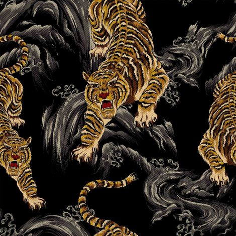 Outdoor Dekostoffe Oxford - Motiv asiatischer Tiger (1/5)