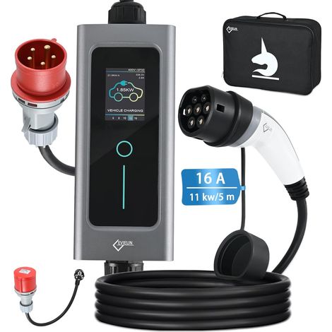 Electric Car Charger Type 2, 11 KW, 16 A, Three Phase, 5 m (1/5)