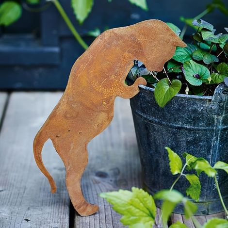 Gartendekoration aus rostigem Metall – Elegantes, rennendes Eichhörnchen mit Holzschrauben – Rostige Silhouette – Gartendekoration – Gartenkunst – Gartendeko – Tierskulptur