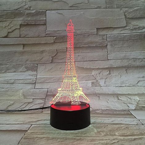 Lampe de chevet LED 3D à changement de couleur, inspirée de l'architecture française célèbre (1/2)