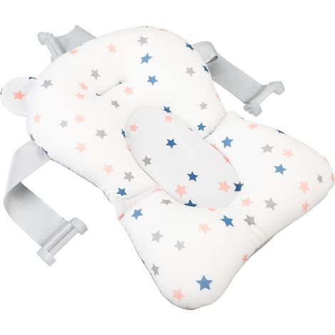 Coussin de bain pour bébé, filet de soutien doux pour le bain des nourrissons, tapis de bain antidérapant et flottant pour nouveau-né (1/5)