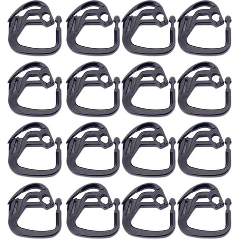 Clips De Filet D'Ombre En Abs Noirs 34 X 3 Cm - Crochets Robustes Et Faciles À Installer Pour Jardins Et Espaces Extérieurs - Accessoires De Fixation Pour Filet D'Ombrage