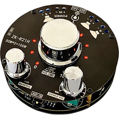 Amplificateur Bluetooth 2.0/2.1 canaux ZK-R21H, carte ampli stéréo avec caisson de basses, indicateur de volume, puissance audio sans fil pour enceintes DIY, 180W. (1/5)