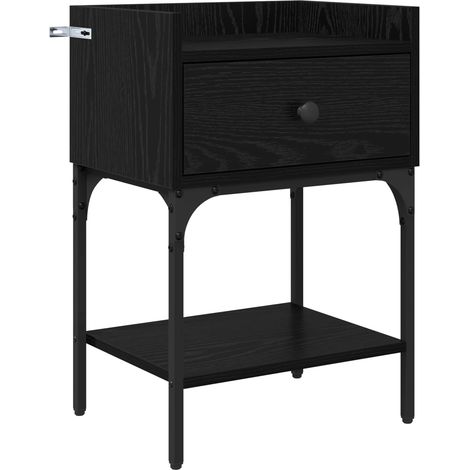 Maison Exclusive - Comodino Rovere Nero 40 x 29 x 60 cm Legno multistrato