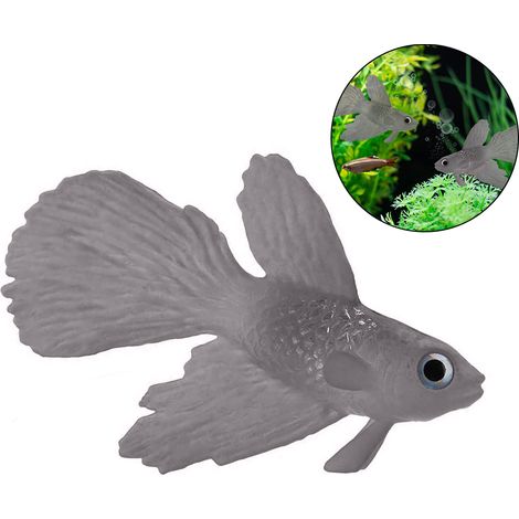 Décoration d'aquarium en silicone, poisson artificiel très réaliste, faux poisson betta flottant (1/4)