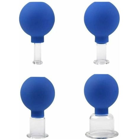 Ulisem Set de Ventouses en Verre avec 4 Tailles Différentes, Ventouse pour Massage, Ventouse Anti-Cellulite, Tasses à Ventouses pour Massage Tête, Visage, Chaque Partie du Corps Triomphe 4 PCS