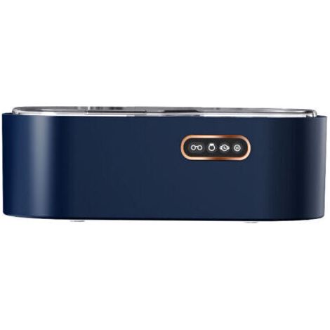 (Bleu) Nettoyeur de lunettes à ultrasons, appareil à ultrasons 450 ml, 4 réglages de temps 45 KHz, nettoyeur à ultrasons professionnel pour bijoux, lunettes, montres, argenterie, bagues, collie (1/4)