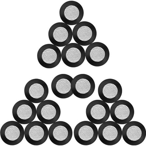 20 Pièces Joint Torique Joint Pomme de Douche Filet Filtre en Acier Inoxydable Joint Rondelle en Caoutchouc avec 40 Maille pour 1/2 Pouces Têtes de Douche (1/4)