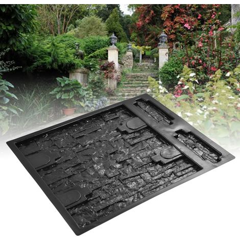 [Bañera de hormigón] Molde de pared DIY de 67 cm fabricado en plástico ABS reciclable y resistente al desgaste para decoración del hogar y el jardín, color negro.