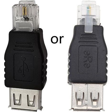 Adaptateur réseau USB femelle RJ11 4 broches, convertisseur de prise téléphonique pour connecteur AF 6P2C (1/5)