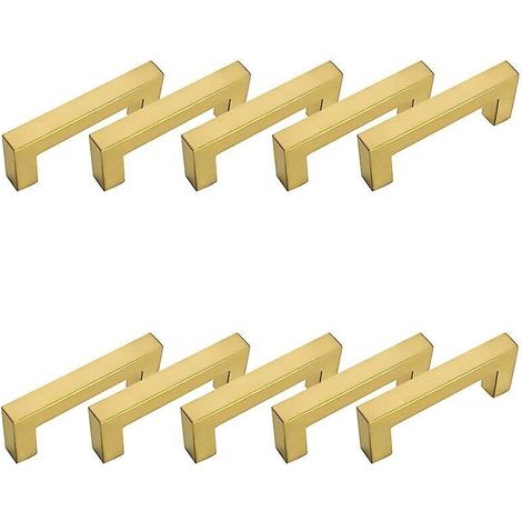 Set mit 10 Möbelgriffen (7,6 cm), goldfarbene Möbelgriffe, goldfarbene Griffbeschläge (1/4)