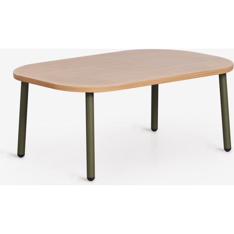 Table basse de jardin ovale 90x60 cm en acier Zunika SKLUM Vert Olive Intense