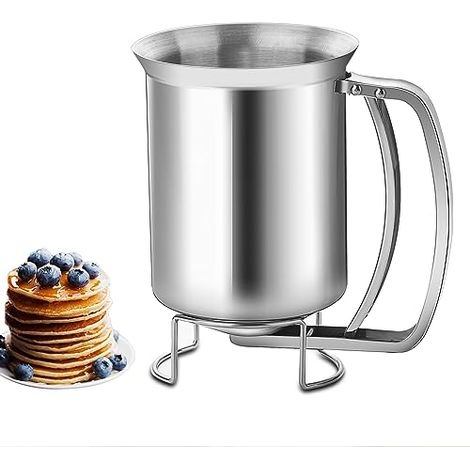 Dosatore per pastella per pancake in acciaio inox - perfetto per pancake, cupcake, muffin e waffle (680 ml) (1/3)
