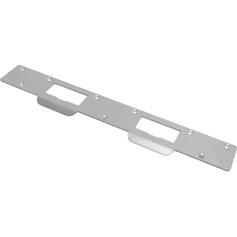 Gâche de porte double trou renforcée en acier, robuste et facile à installer, pour entraxe de 14 à 15 cm (5-1/2 à 6 pouces), blanche (1/5)