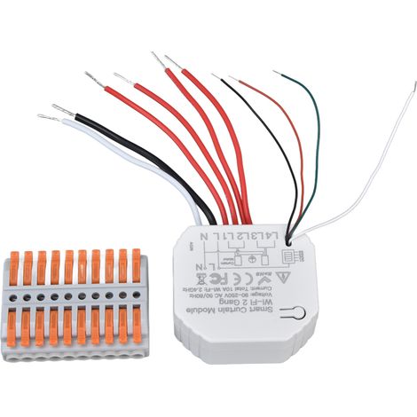 Intelligentes Vorhangschaltermodul mit 2-Wege-WLAN-Vorhangöffner, App-Fernsteuerung und Zeitschaltuhr für intelligente Geräte (90–250 V). (1/5)