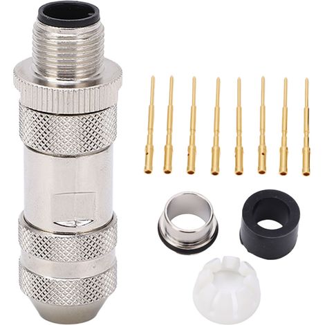 Connecteur de capteur M12 à 8 broches, mâle droit, pour câble aviation, adaptateur de borne pour voiture, camping-car ou bateau (1/5)