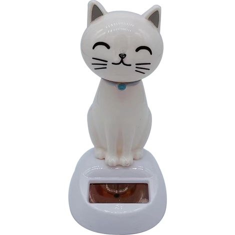 Chat Animal Dansant Solaire pour Tableau de Bord, Figurine Solaire Voiture Qui Bouge Chat, Jouet de Danse à Énergie Solaires pour Tableau Bord Voiture Décoration de Maison (1/5)