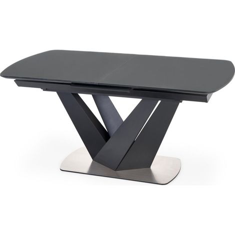 Mesa Houston 1238 , 77x90x160cm, Alargamiento, Vidrio templado, MDF, Metal